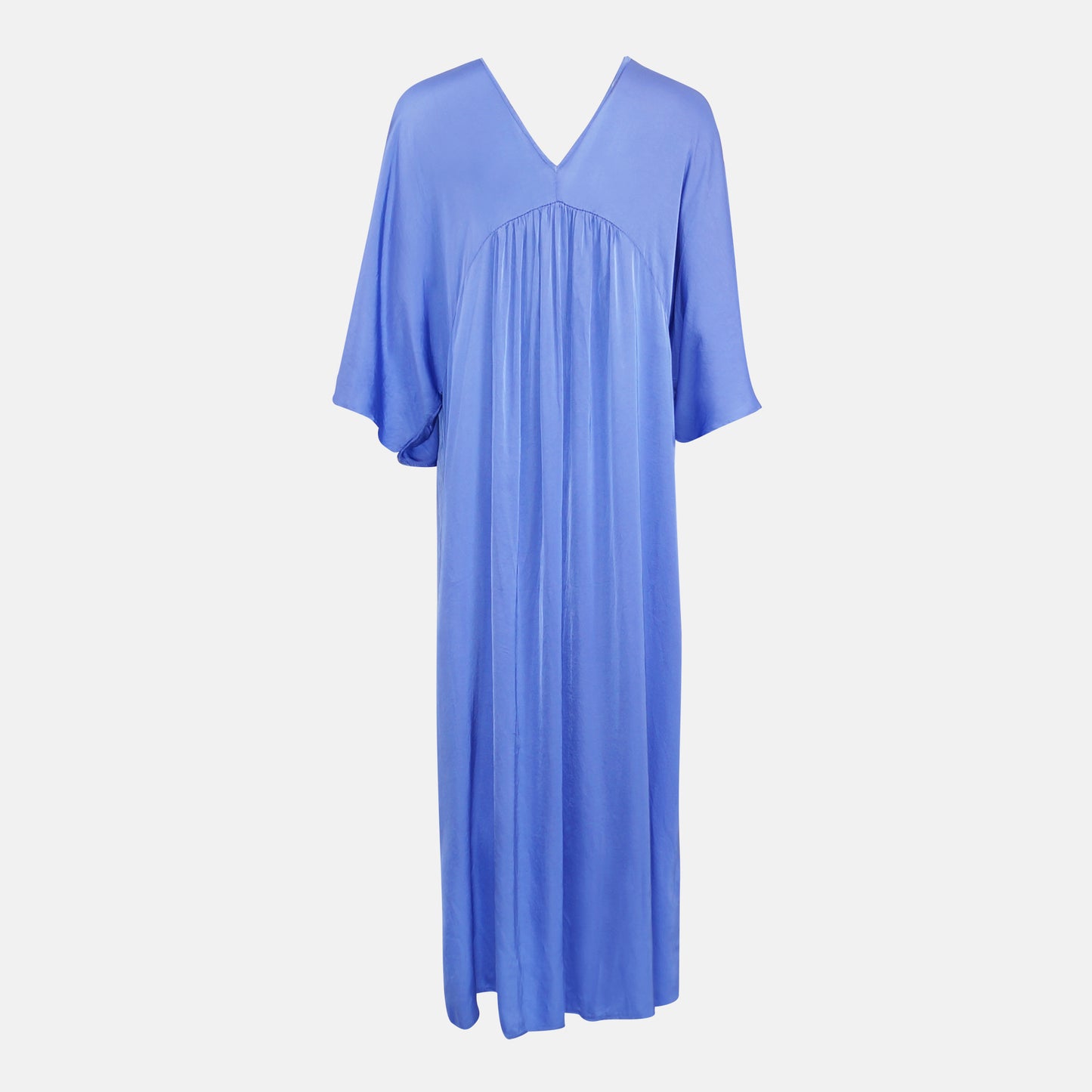 Lana Satin V-neck Drop 3/4 sleeve Cornflower blue