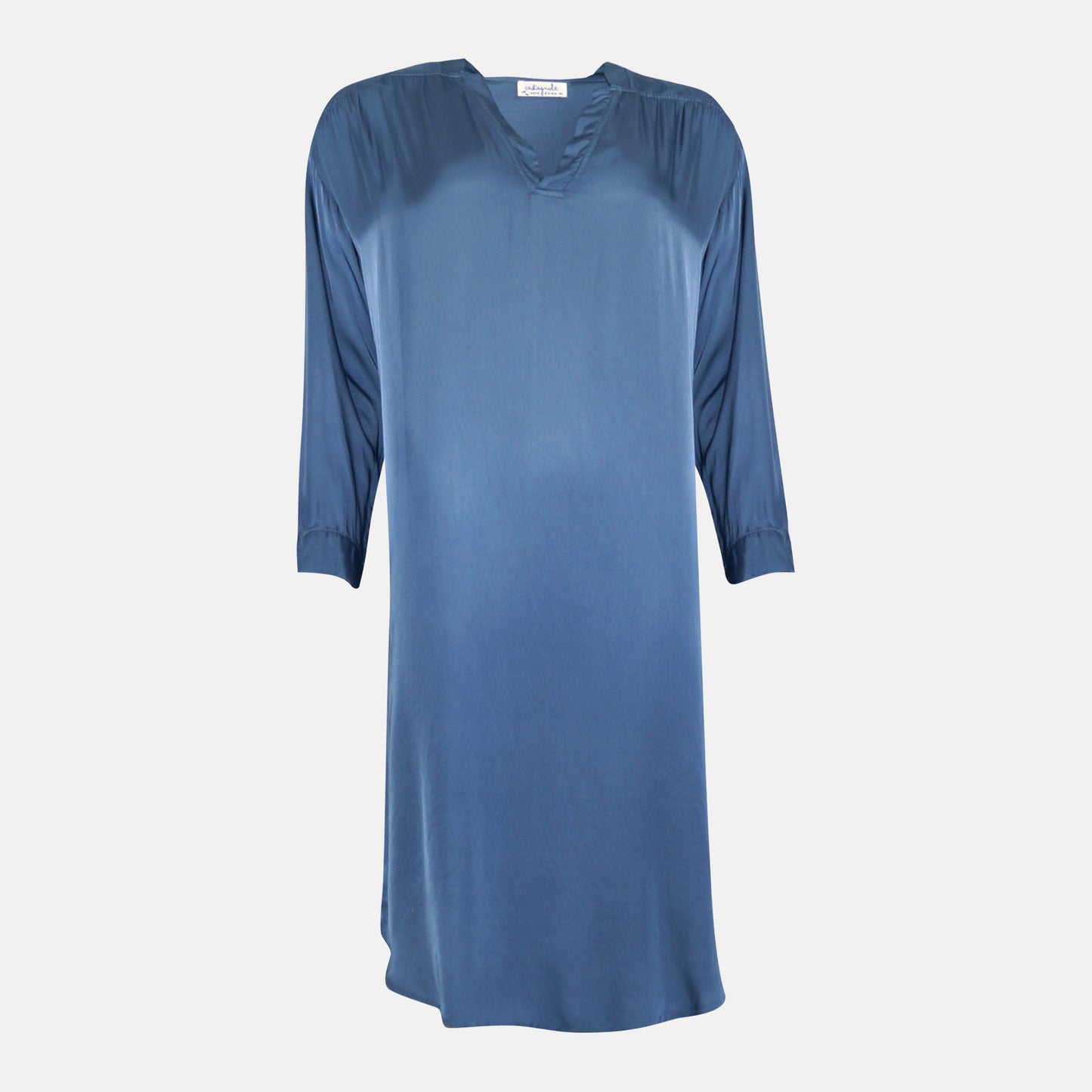 Leoni Shift v-neck Dress Luxurious Sateen