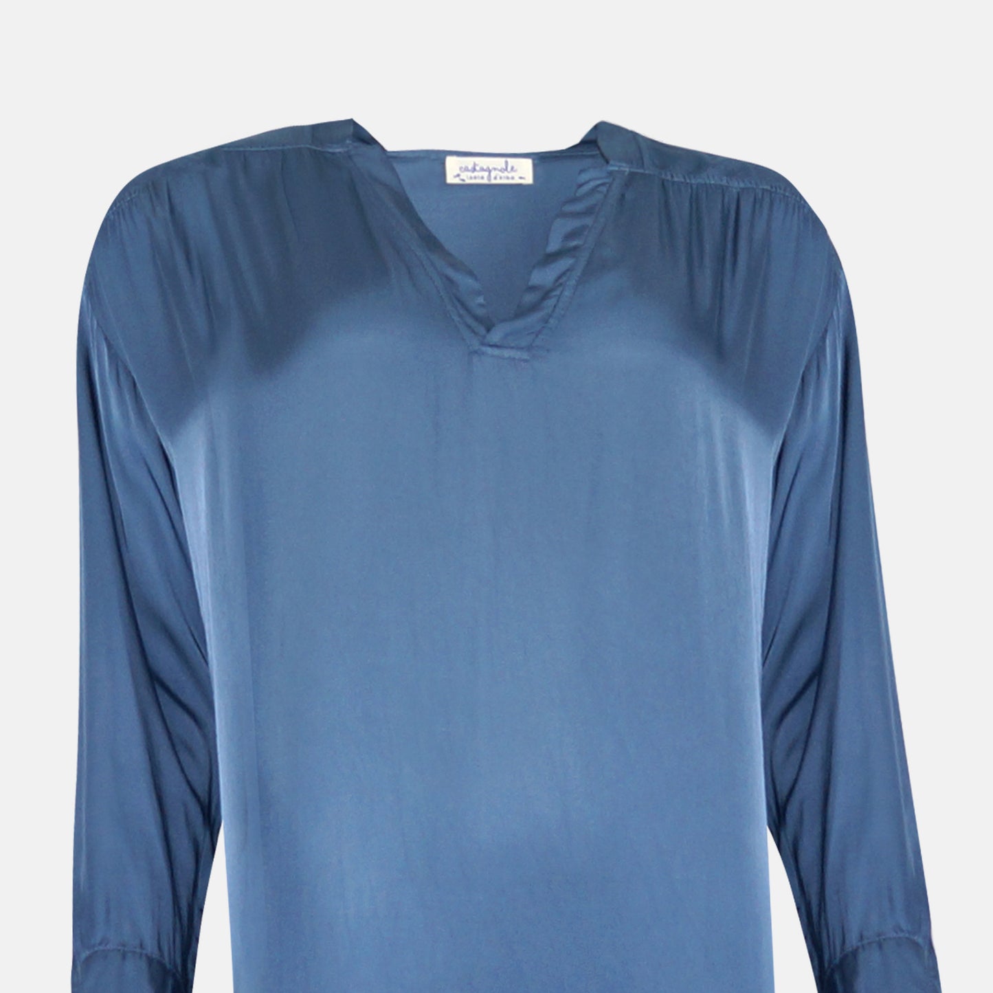 Leoni Shift v-neck Dress Luxurious Sateen