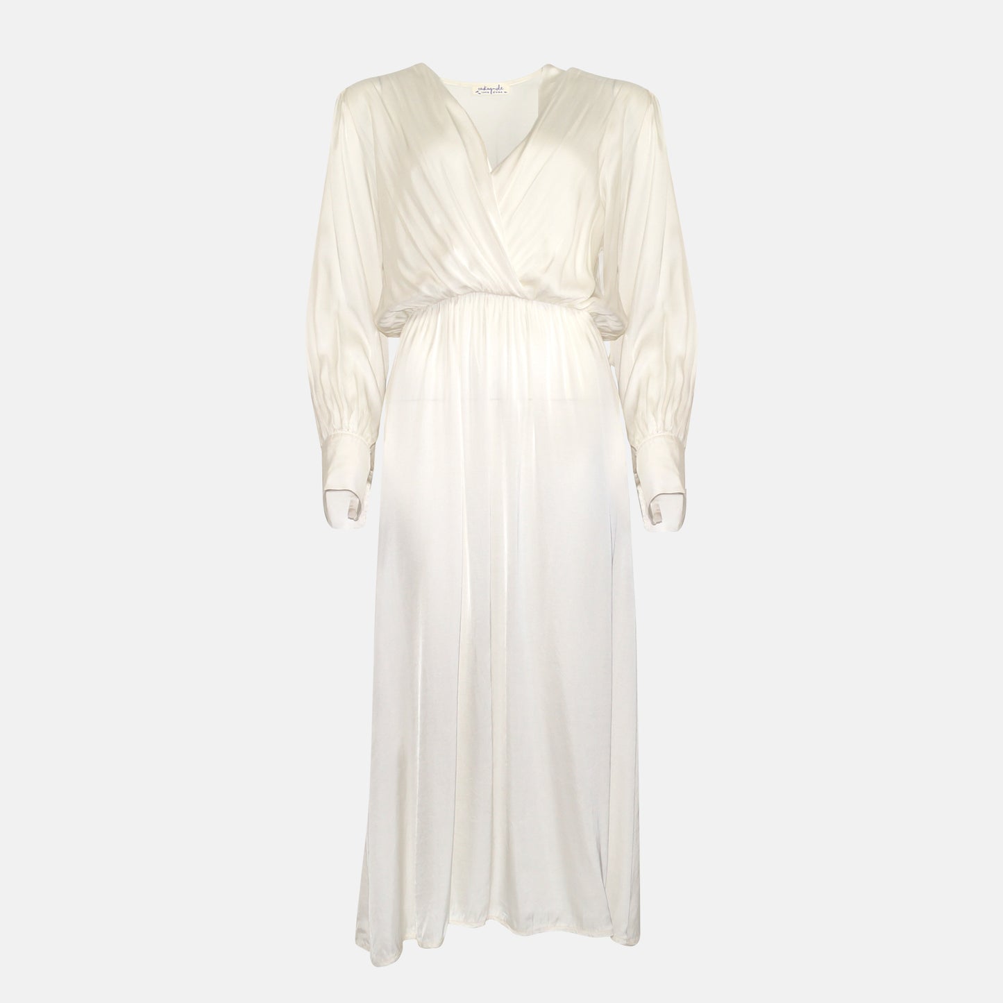 Delia Dress Cross front bodice gathred waist with long sleeve