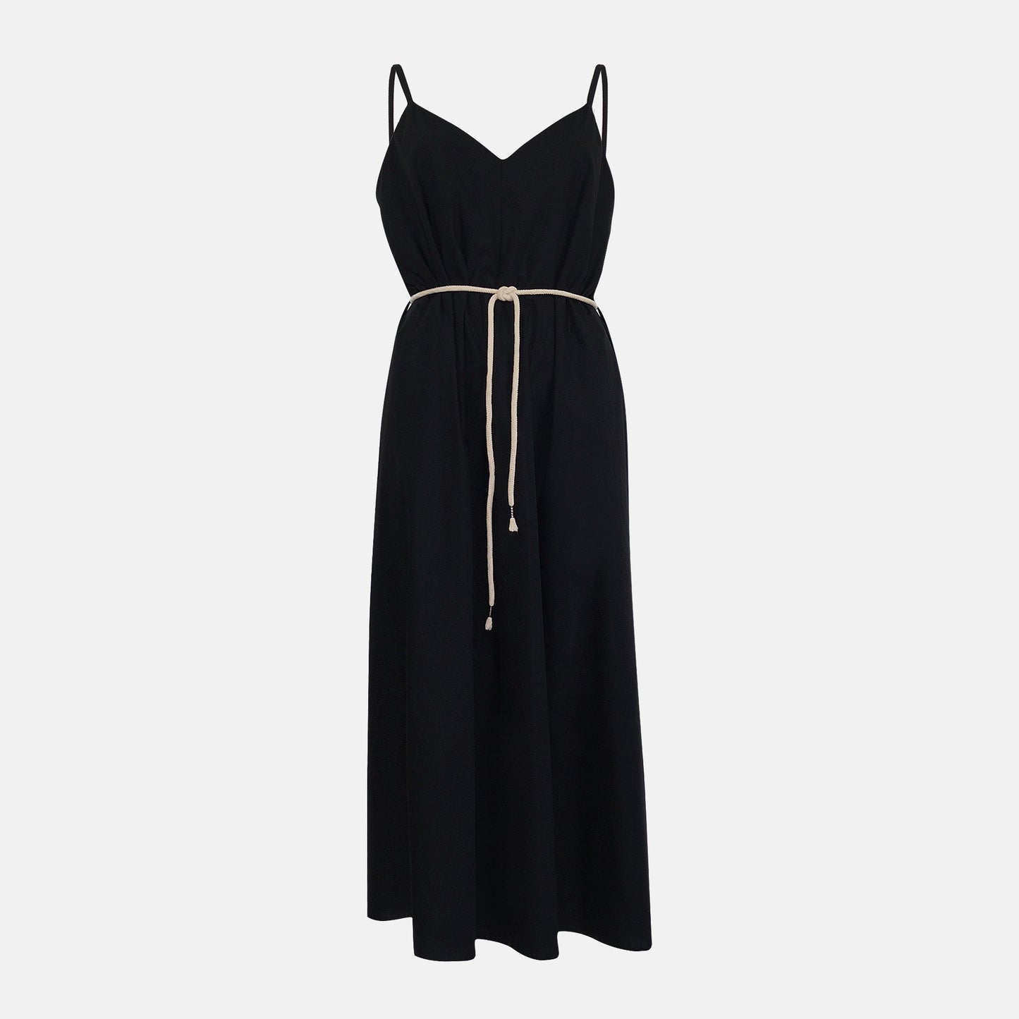 Lena V Neck A line Dress with rope belt