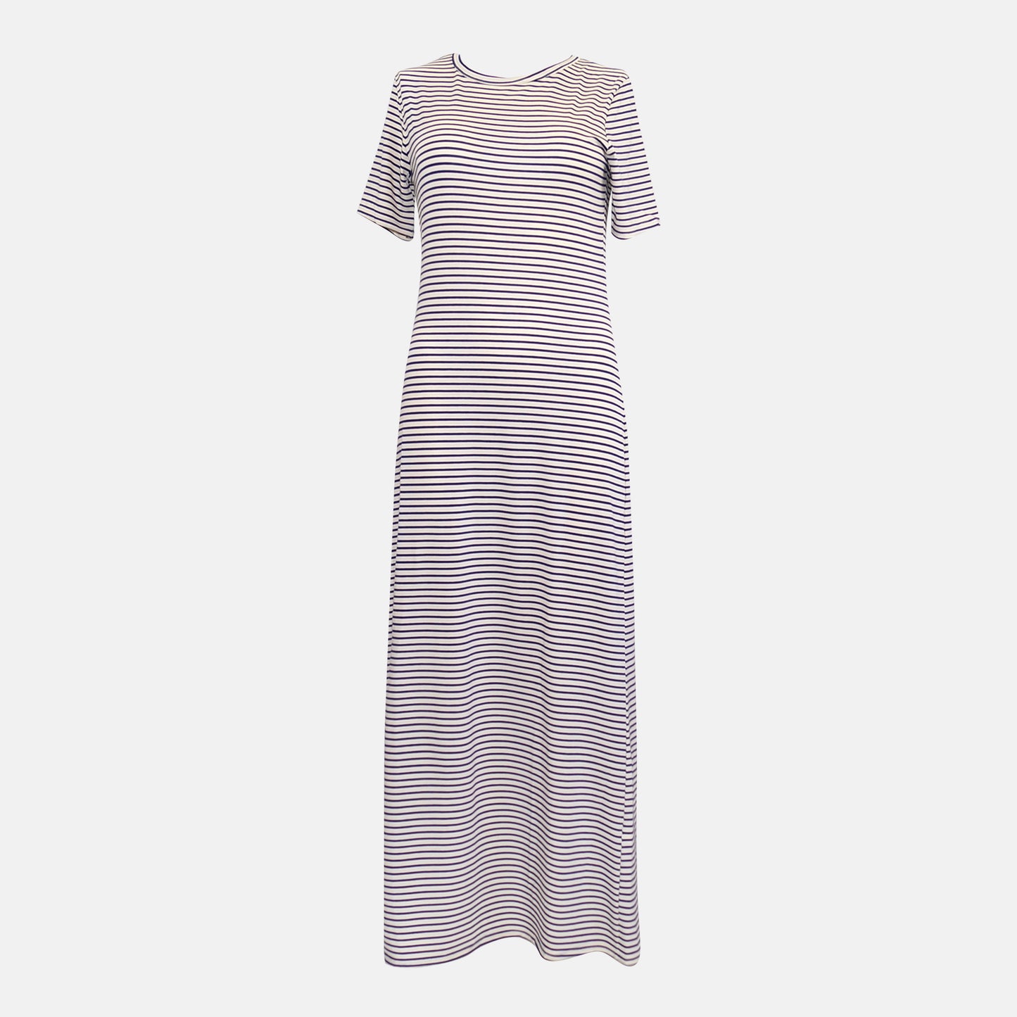 Marina Sailor stripe T-Shirt Maxi dress Navy stripe on cream