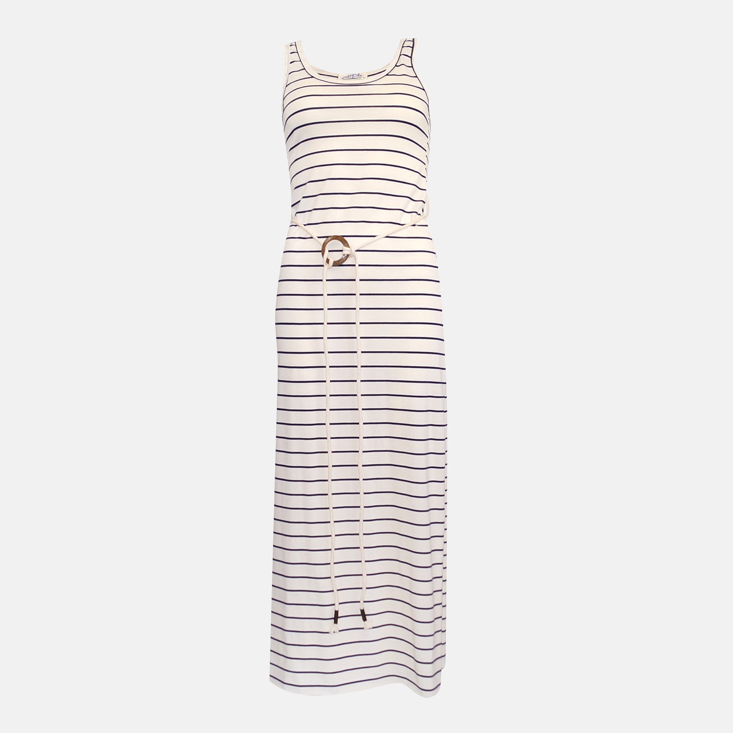 Isla Nautical Singlet Maxi Dress Navy Stripe