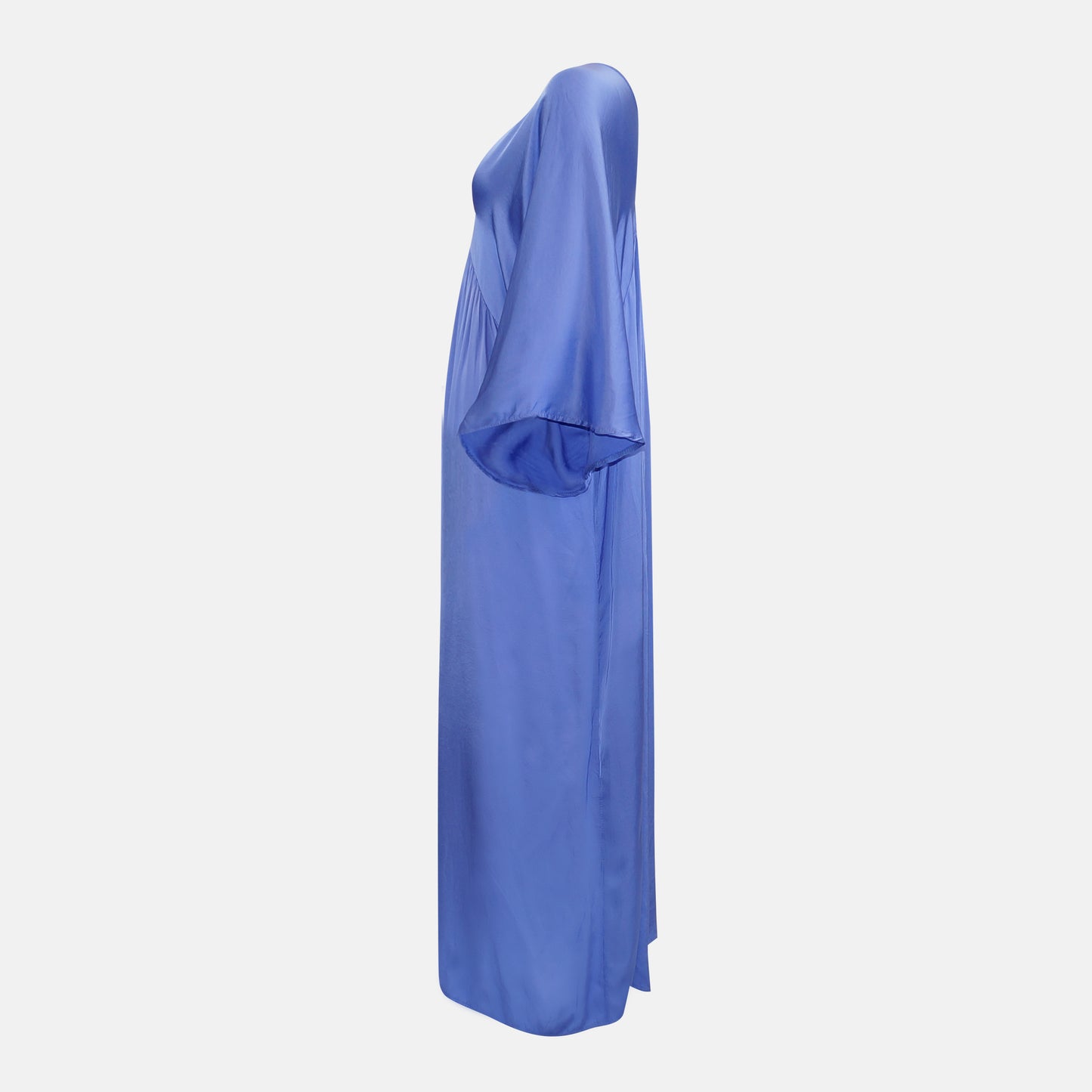 Lana	Satin V-neck Drop 3/4 sleeve 	Cornflower blue