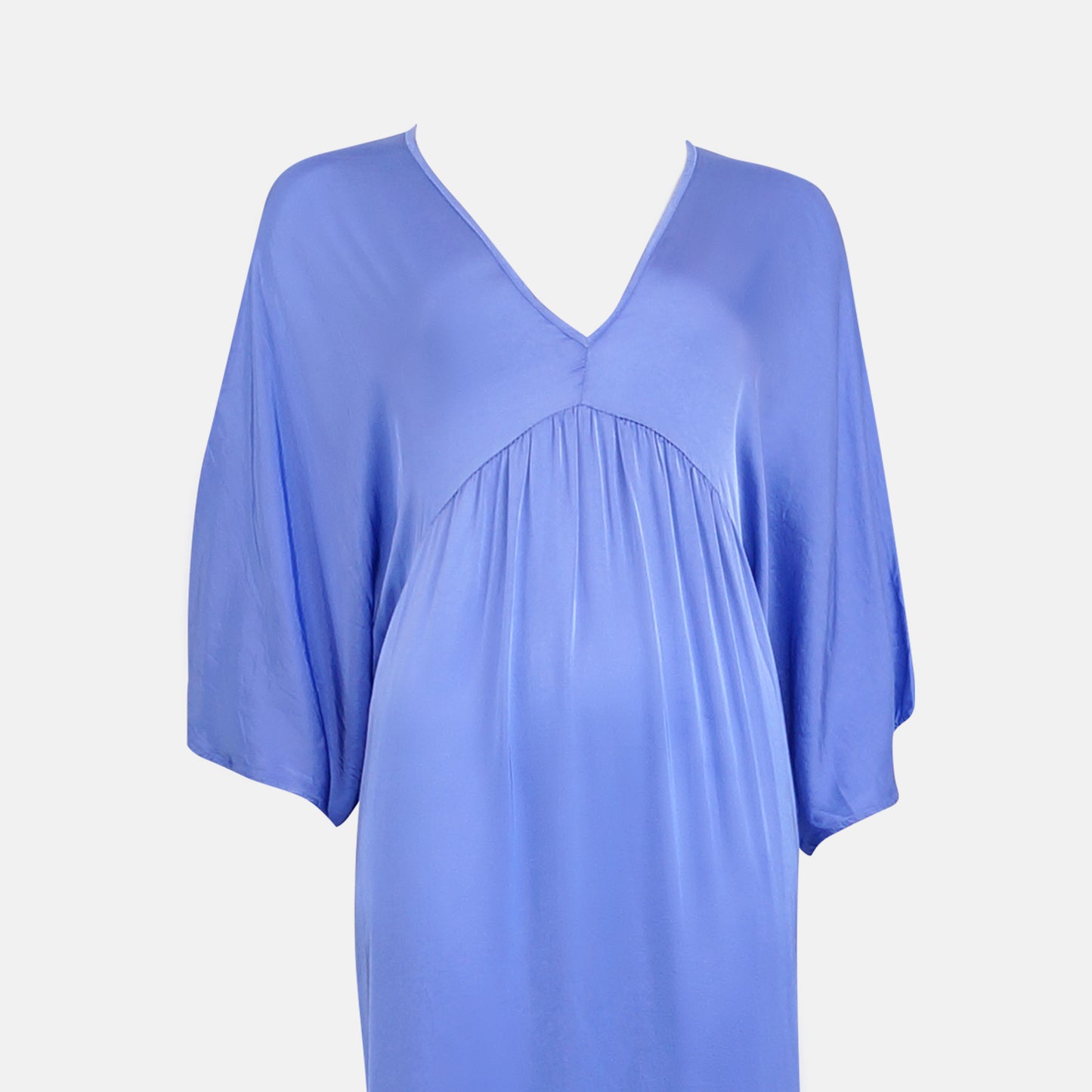 Lana	Satin V-neck Drop 3/4 sleeve 	Cornflower blue