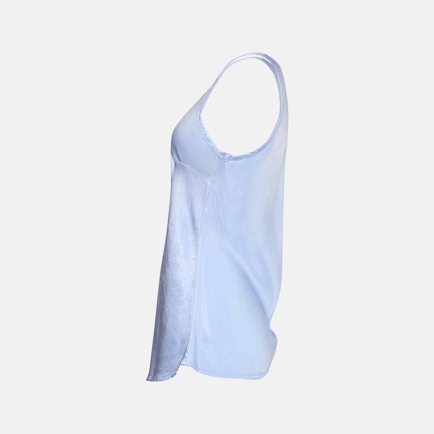 Raso  Satin round neck singlet Powder Blue