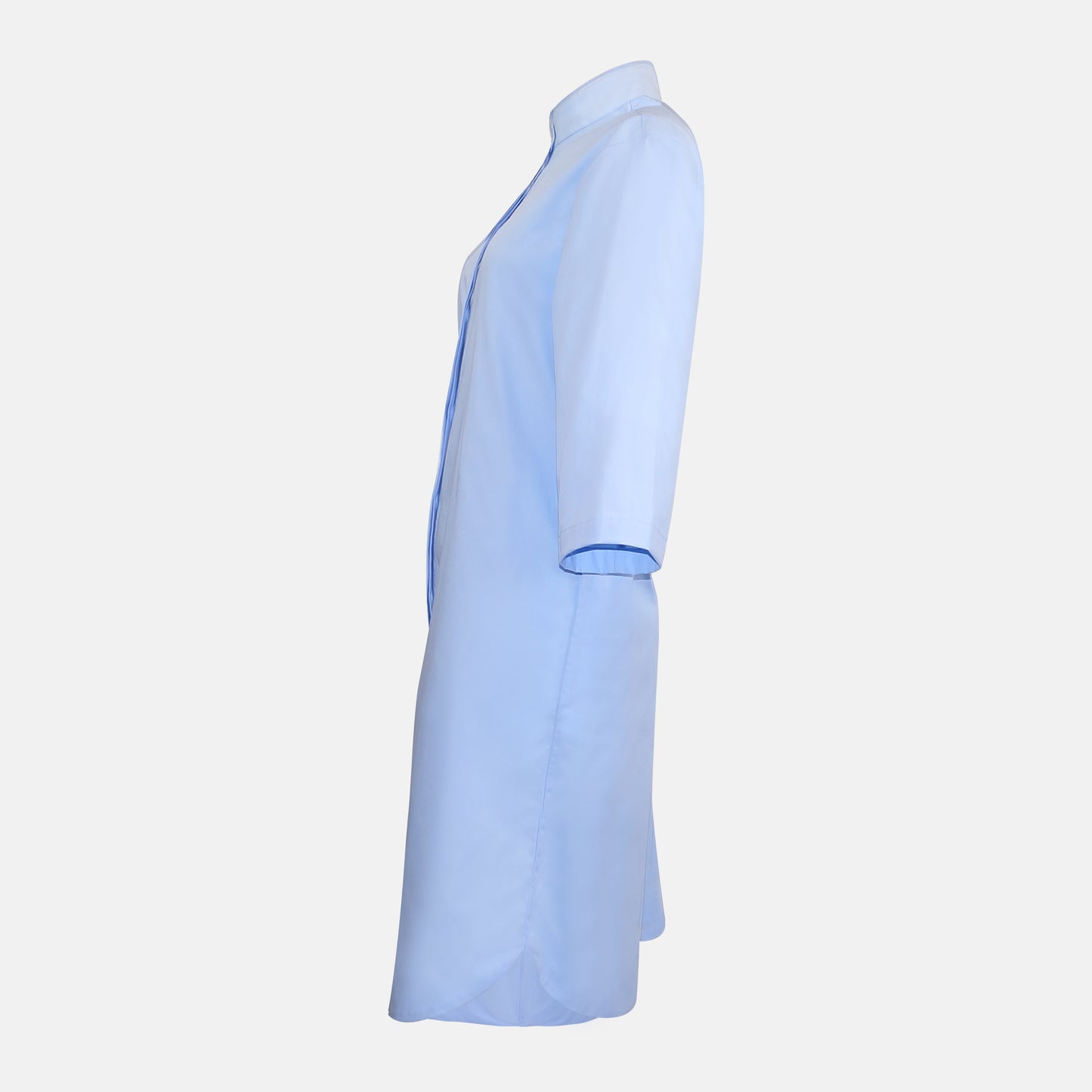 Avery SkyBlue Shirt Dress front hidden lapel