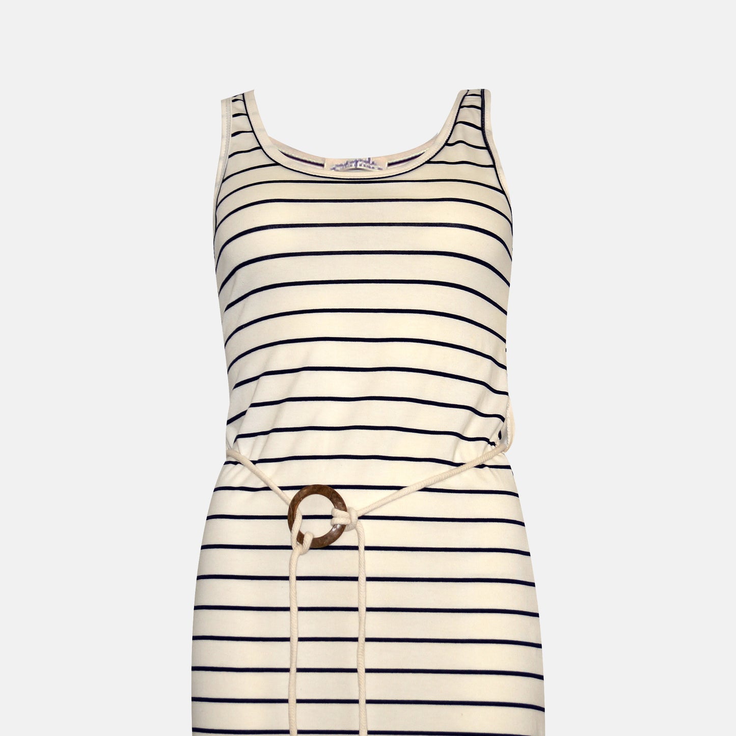 Isla	Nautical Singlet Maxi Dress 	Navy Stripe