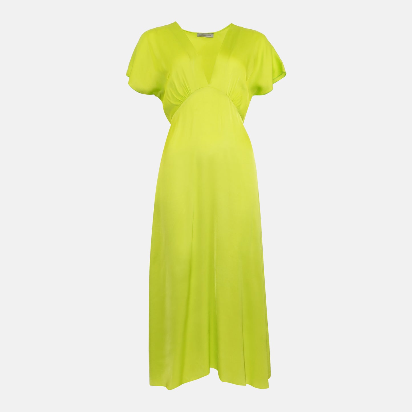 Garbo Dress Italian Sateen Lime Green