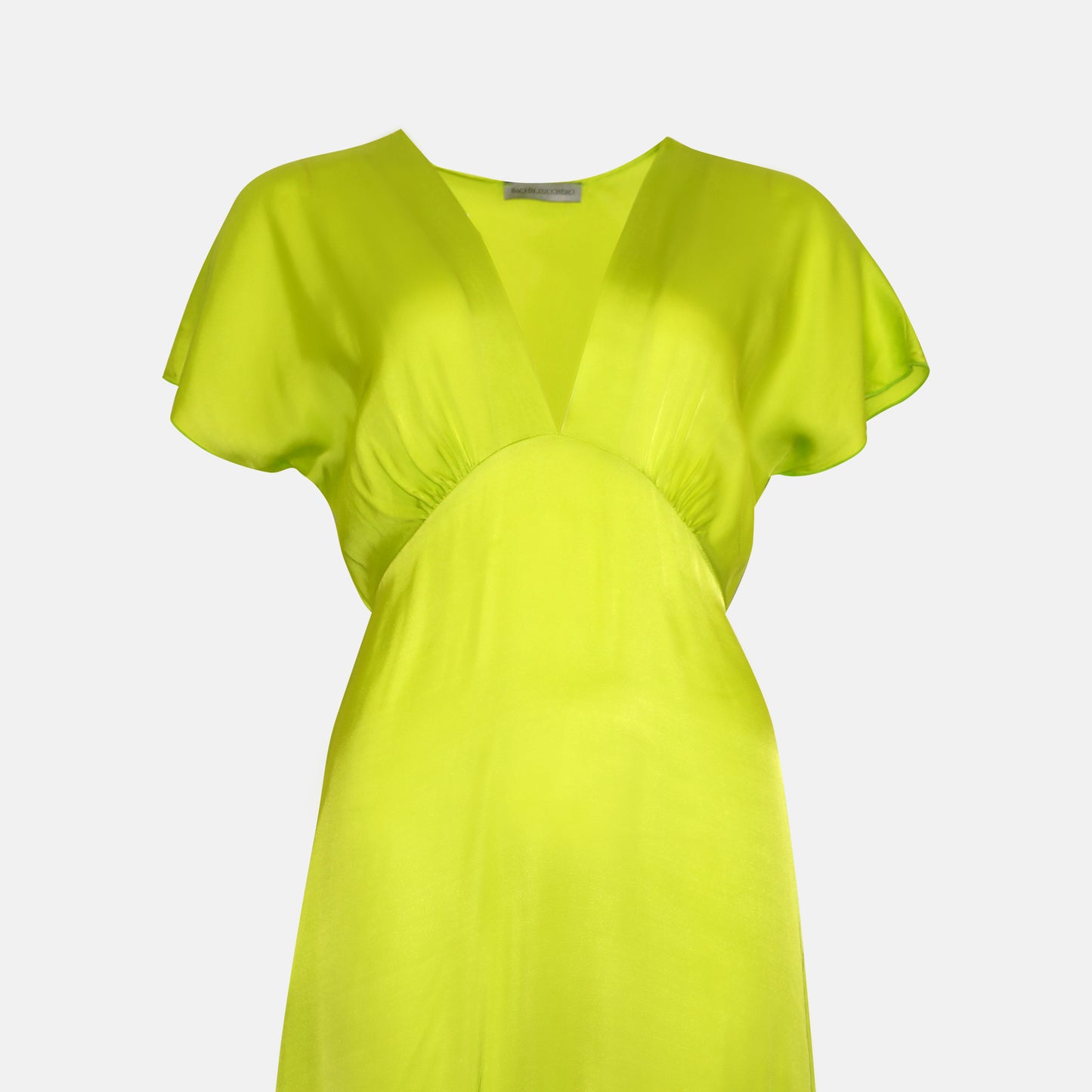 Garbo Dress Italian Sateen Lime Green