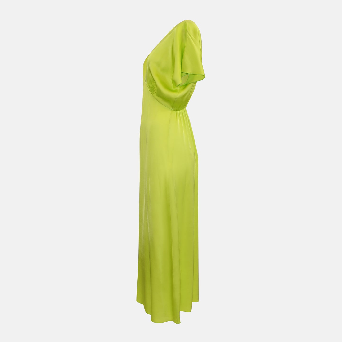 Garbo Dress Italian Sateen Lime Green