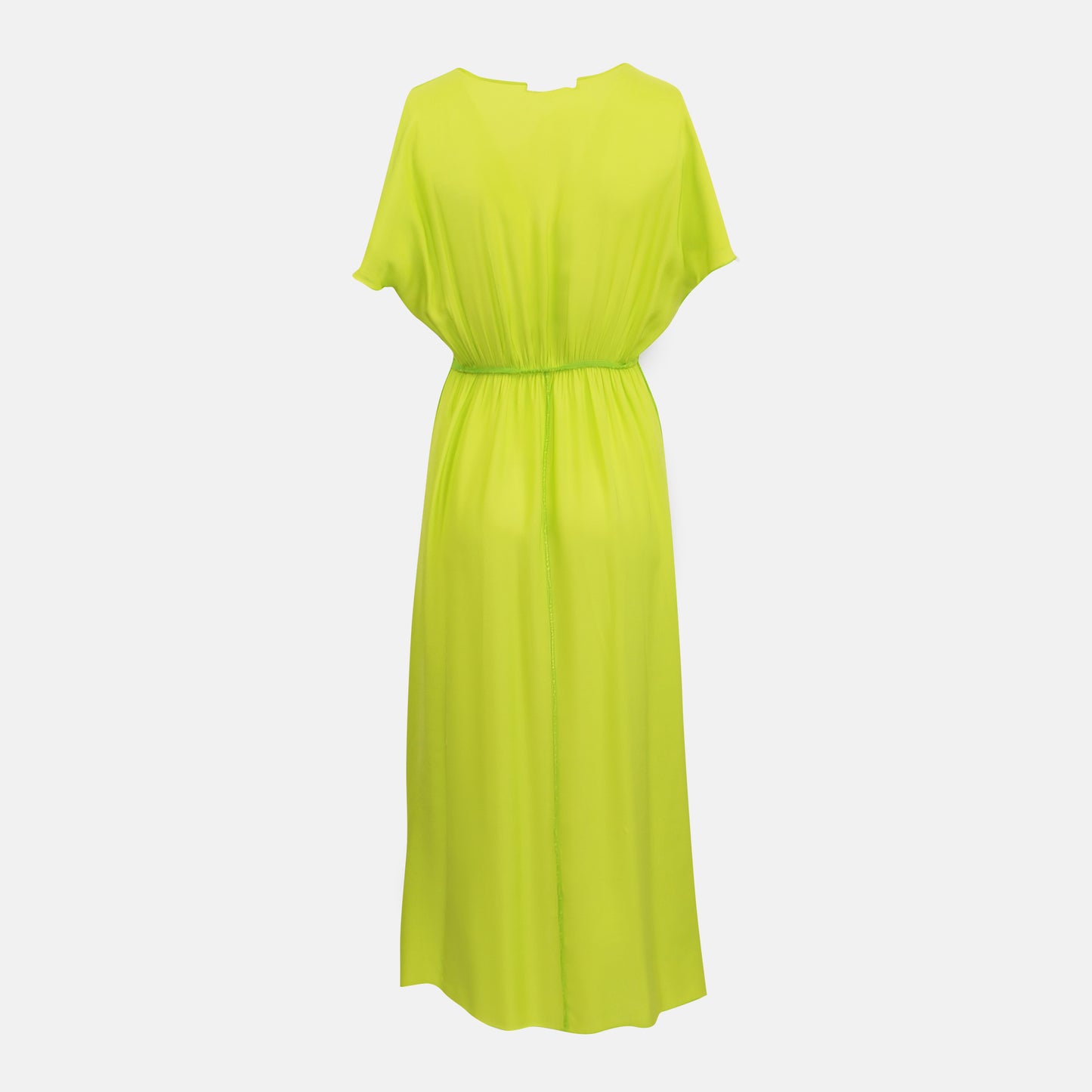 Garbo Dress Italian Sateen Lime Green